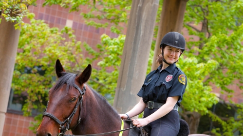 A public safety officer on horseback